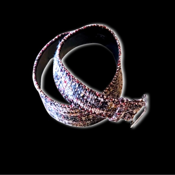 CHANEL Multi-color Wide Width Tweed Belt - Picture 10 of 10